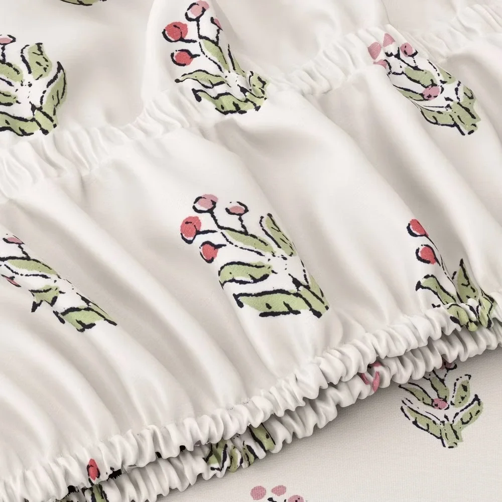 Twin Teen Block Print Ruffle‎ Sheet Set Pink - Threshold Studio McGee, Target